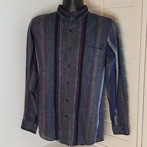 Bonhomme New York Button Front Striped Dress Shirt